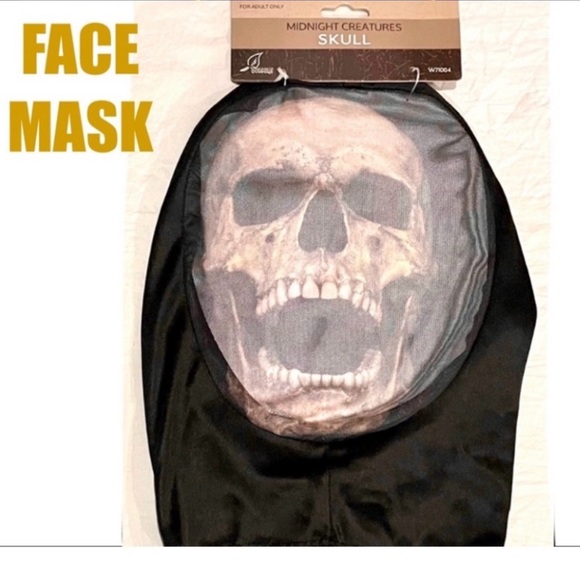 🎃SEASONS INC midnight creatures skull hooded mesh mask size ADULT - Picture 2 of 8